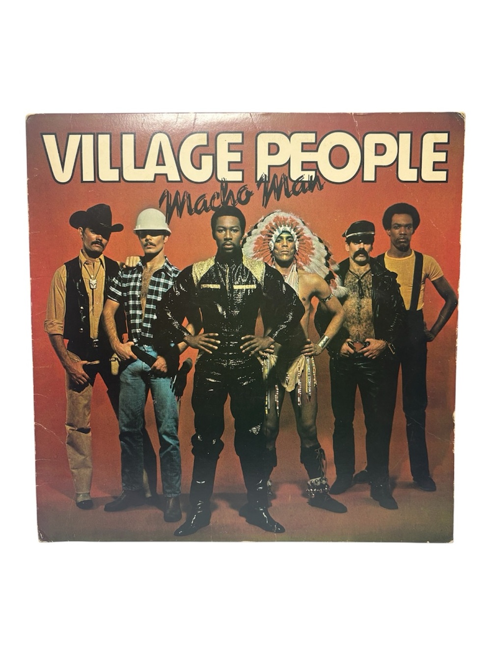 Village People Macho Man Album Cover - Orange Red